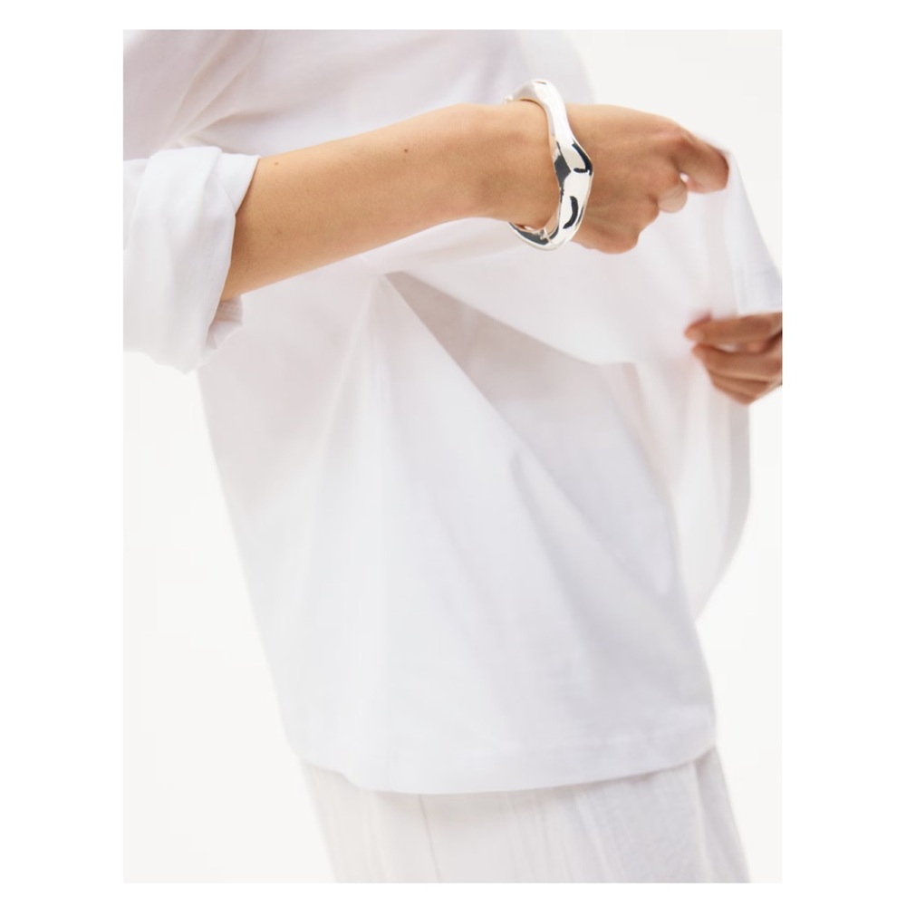 H&M White Long Sleeve Tee View 3